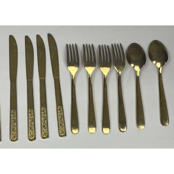 Gold Plated Flatware Vintage Silverware Japan Mid Century‎ Replacement 11 Pieces - Picture 2 of 8